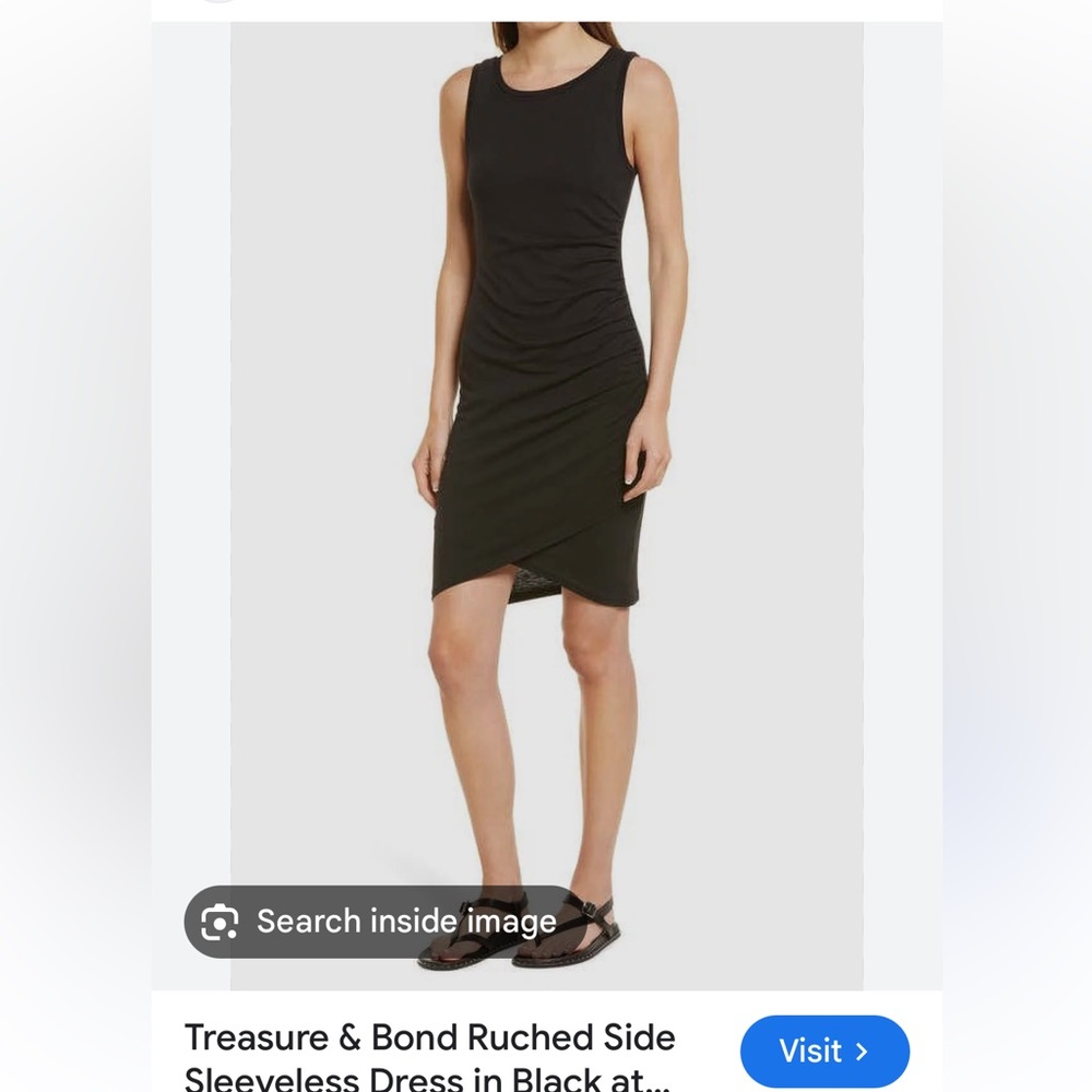 Treasure & bond rouched tank midi t shirt dress